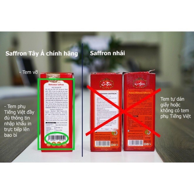 SAFFRON TÂY Á 1GRAM/ NHỤY HOA NGHỆ TÂYBAHRAMAN/ CAM KẾT HÀNG CHÍNH HÃNG/BẢO HÀNH 1 ĐỔI 1/TẶNG BÌNH THỦY TINH CAO CẤP 79K | BigBuy360 - bigbuy360.vn