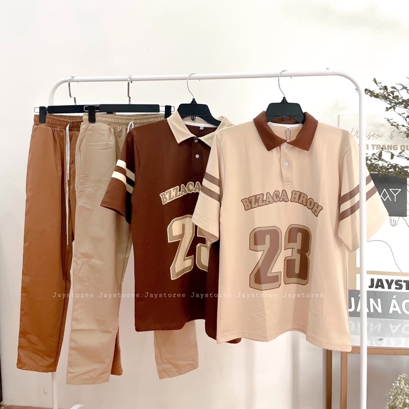 Áo Thun Polo Unisex 23 màu NÂU/TAN form rộng  Chất thun da cá form nam nữ unisex/Áo thun có cổ Jaystoree