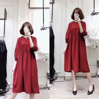 Váy baby doll đỏ tiểu thư
