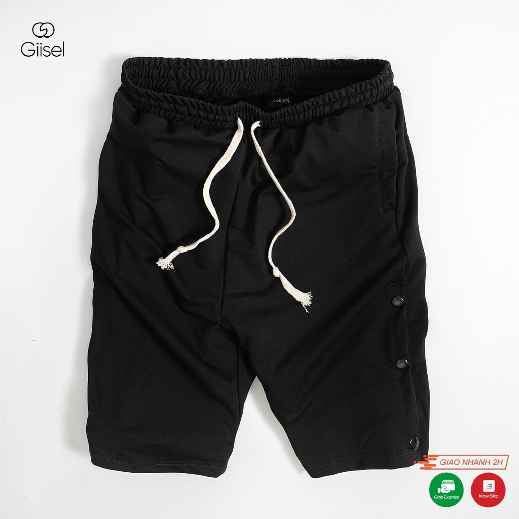 Quần Short Thể Thao nam nữ unisex - khuy đính dọc hông -  Giisel - chất liệu nỉ da cá