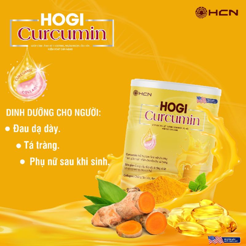 Sữa Nghệ Curcumin Hogi 900g  Giúp làm lành vết thương chống lão hóa