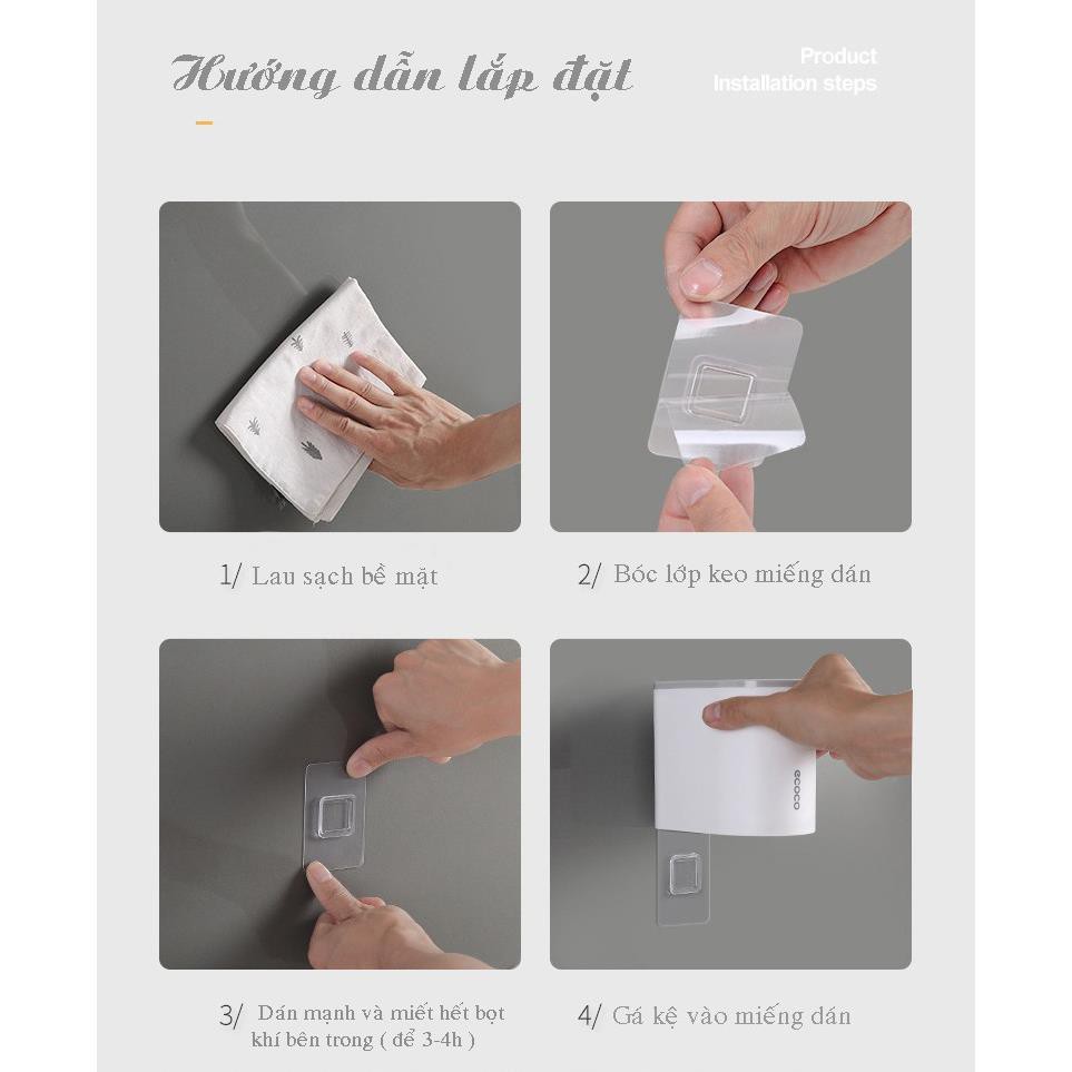 Kệ Để Cốc Đánh Răng ECOCO, Ống Đựng Cốc Kem Đánh Răng ECOCO- Kệ để bàn chải, kem đánh răng Ecoco, kèm 2 cốc