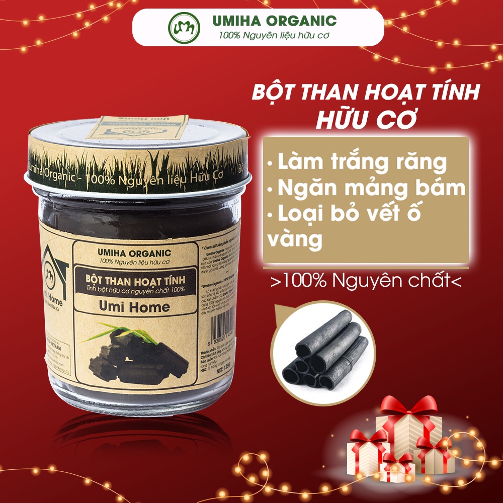 Than Hoạt Tính trắng răng hữu cơ 135g UMIHOME giúp làm trắng răng sạch mảng bám và cao răng hiệu quả