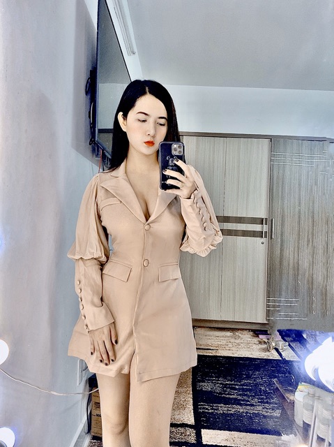 Set vest tay phồng + quần