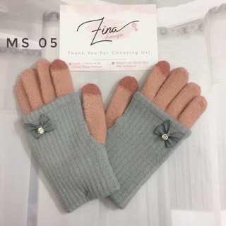 Găng tay len nữ 2 lớp