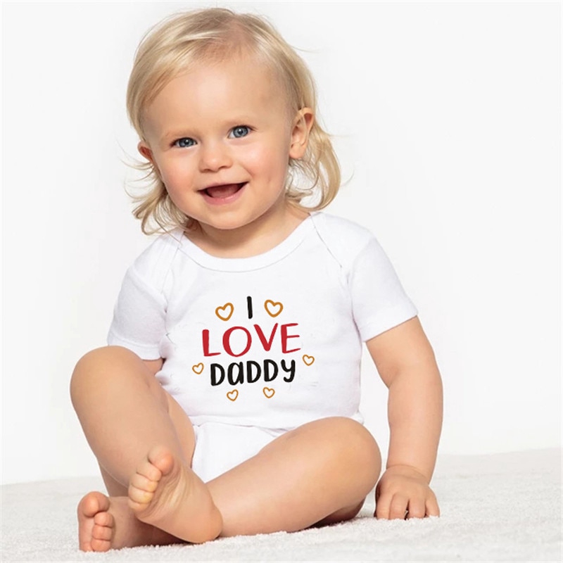 Áo Liền Quần Tay Ngắn In Chữ Happy Birthday Daddy Dễ Thương Thời Trang Mùa Hè Cho Bé Sơ Sinh Từ 0-24 Tuổi