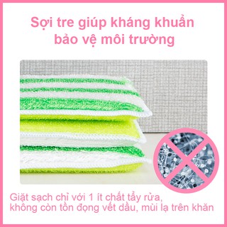 Miếng rửa chén sợi tre MyJae Đài Loan bọt biển rửa bát đa năng siêu bền đánh bay dầu bẩn