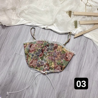 Áo 2 dây thổ cầm đan dây ngực