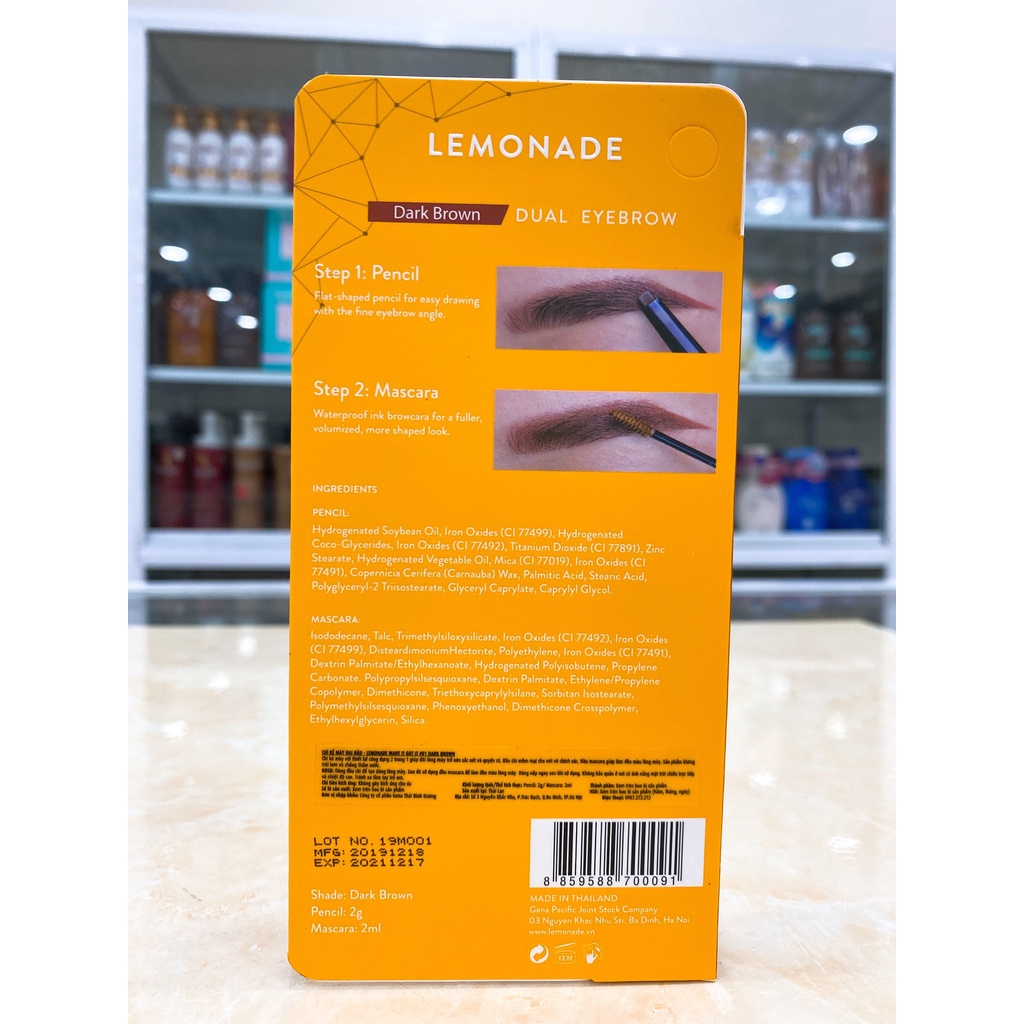 Chì Kẻ Mày 2 Đầu Lemonade Want It Got It Dual Eyebrow Hàn Quốc 2g + 2ml