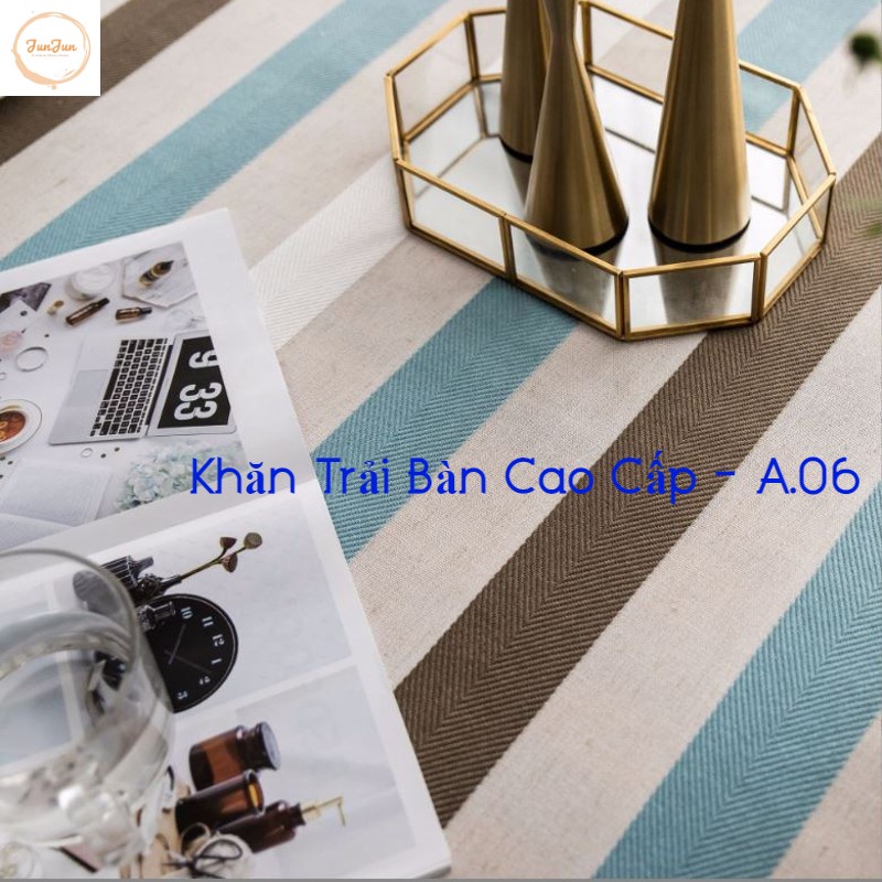 K13_Khăn trải bàn Cao Cấp có tua hình vuông/chữ nhật chất liệu cotton 100% Phong cách Bắc Âu