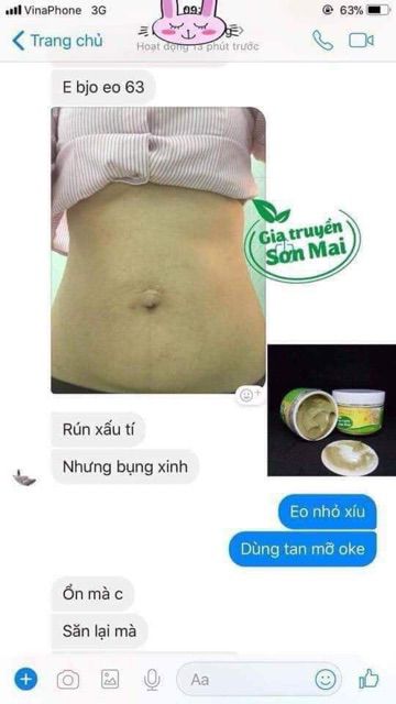 Kem tan mỡ bụng gia truyền Sơn Mai