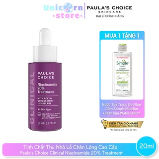Tinh Chất Thu Nhỏ Lỗ Chân Lông Cao Cấp Chứa 20% Niacinamide Paula's Choice Clinical Niacinamide 20% Treatment 20ml