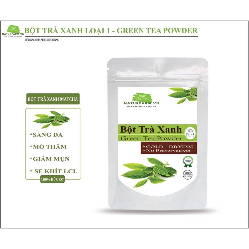 100GR Bột trà xanh nguyên chất organic - thương hiệu Natural Store