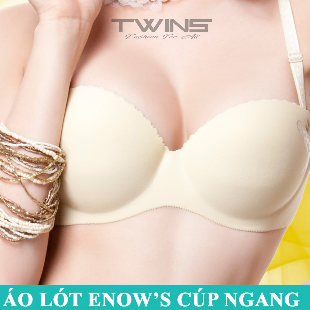 Áo ngực nữ su đúc không đường may nâng ngực tạo khe Enow's 903 có gọng mút vừa cúp ngang mềm mịn size 32-34-36-38