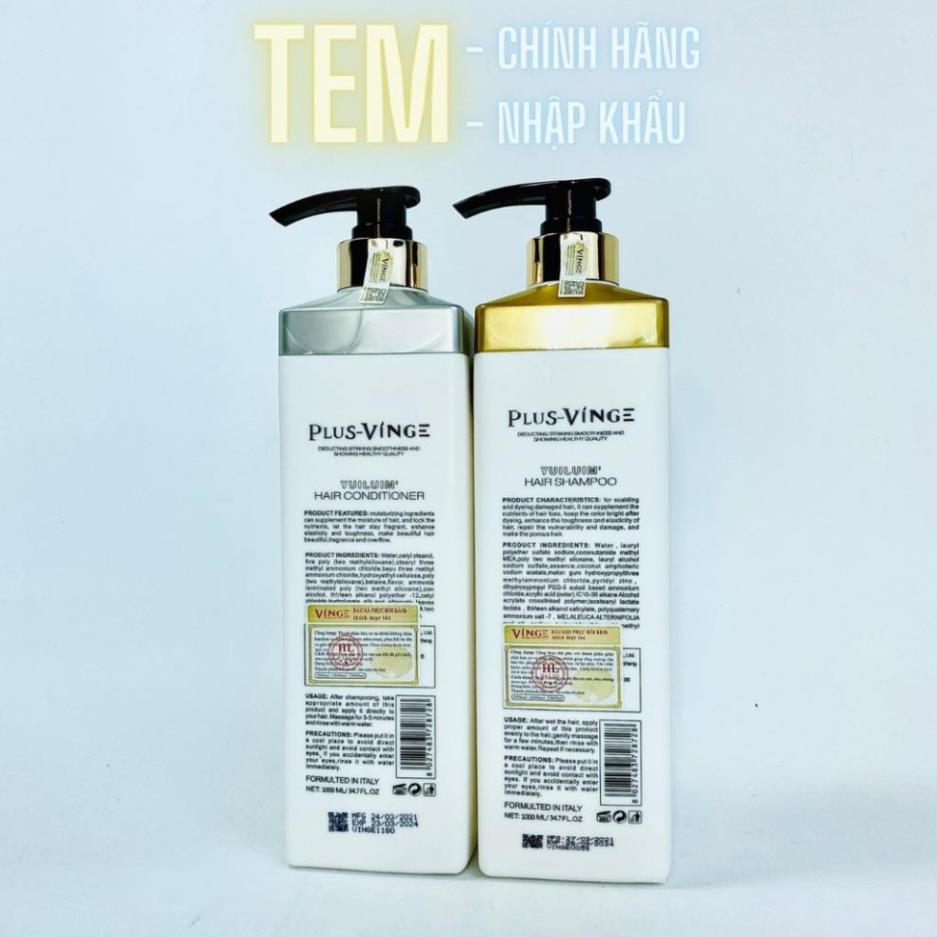 Cặp Dầu Gội Xả Collagen Vinge 1000ML | Giảm Rụng Tóc, Kích Mọc Tóc, Phục Hồi Tóc Hư Tổn | Hàng Chính Hãng Surystore