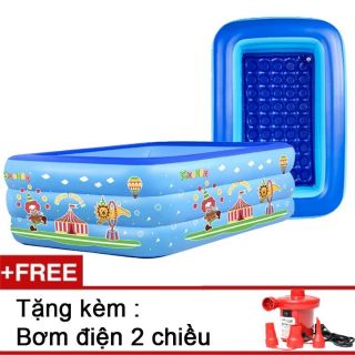 Bể bơi phao 2m1 3 tầng tặng kèm bơm điện 2 chiều