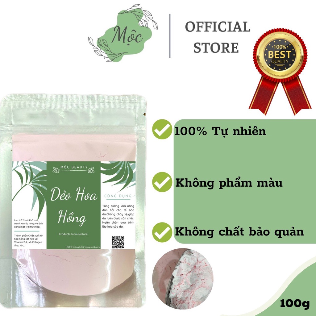 Bột nạ dẻo hoa hồng 100gr