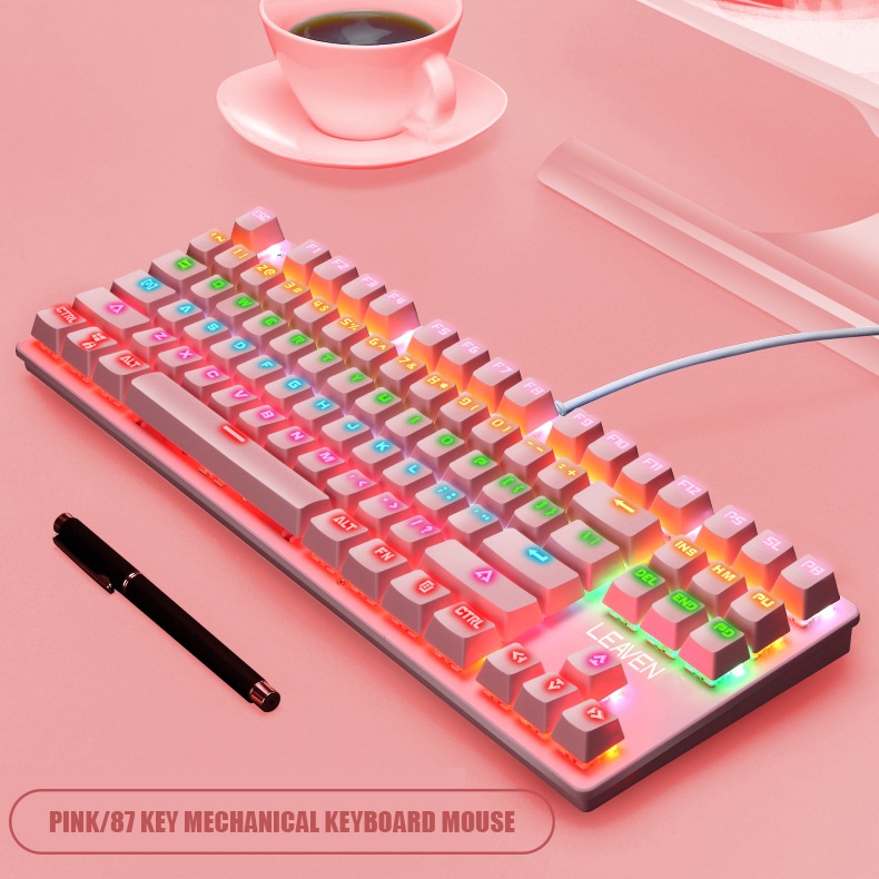 Bàn phím cơ gaming Crack K550 Pro LEAVAN đèn LED RGB dùng văn phòng