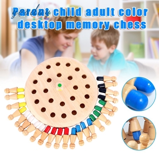 COD Memory Chess Children Educational Memory Game Toy Set Color Memory Board Game Colored Chess Wooden Toy Kit YD