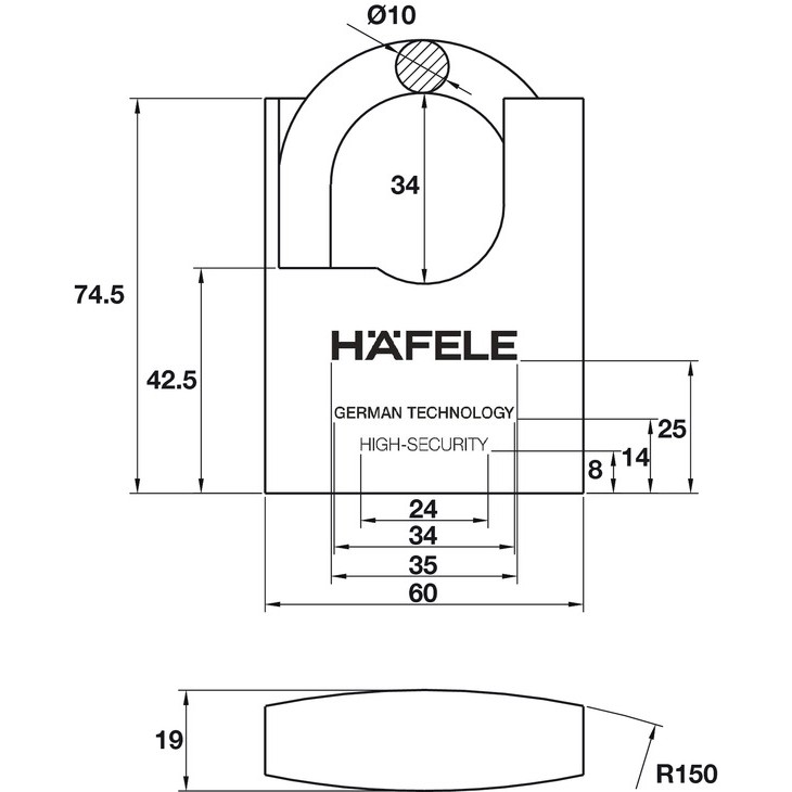 [Hỏa tốc HCM] Ổ khóa chống cắt HAFELE Super U60 - MSOFT