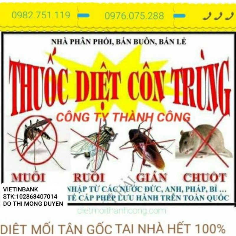 Thuốc diệt ruồi muỗi kiến gián và các loại côn trùng Hantox 200