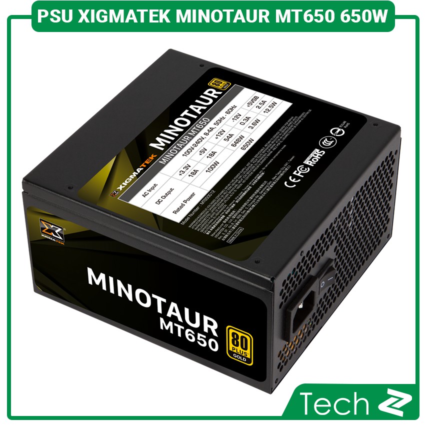 Nguồn Xigmatek MINOTAUR MT650 650W (80 Plus Gold/Màu Đen)