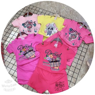 Set đồ bộ Áo Cộc tay Hở vai, Quần ngắn cho bé Gái từ 25 đến 30kg