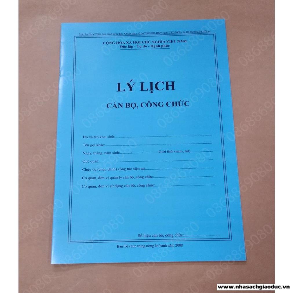 Hồ sơ Công chức mẫu 05 BNV/2007 theo QĐ số 06/2007/QĐ-bnv ngày 18/06/2007 BNV