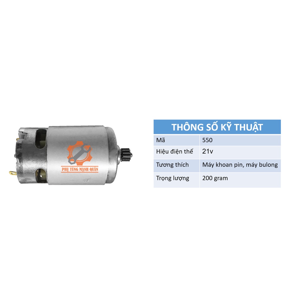 Motor/động cơ máy khoan pin 550-12v/21v 775-18v
