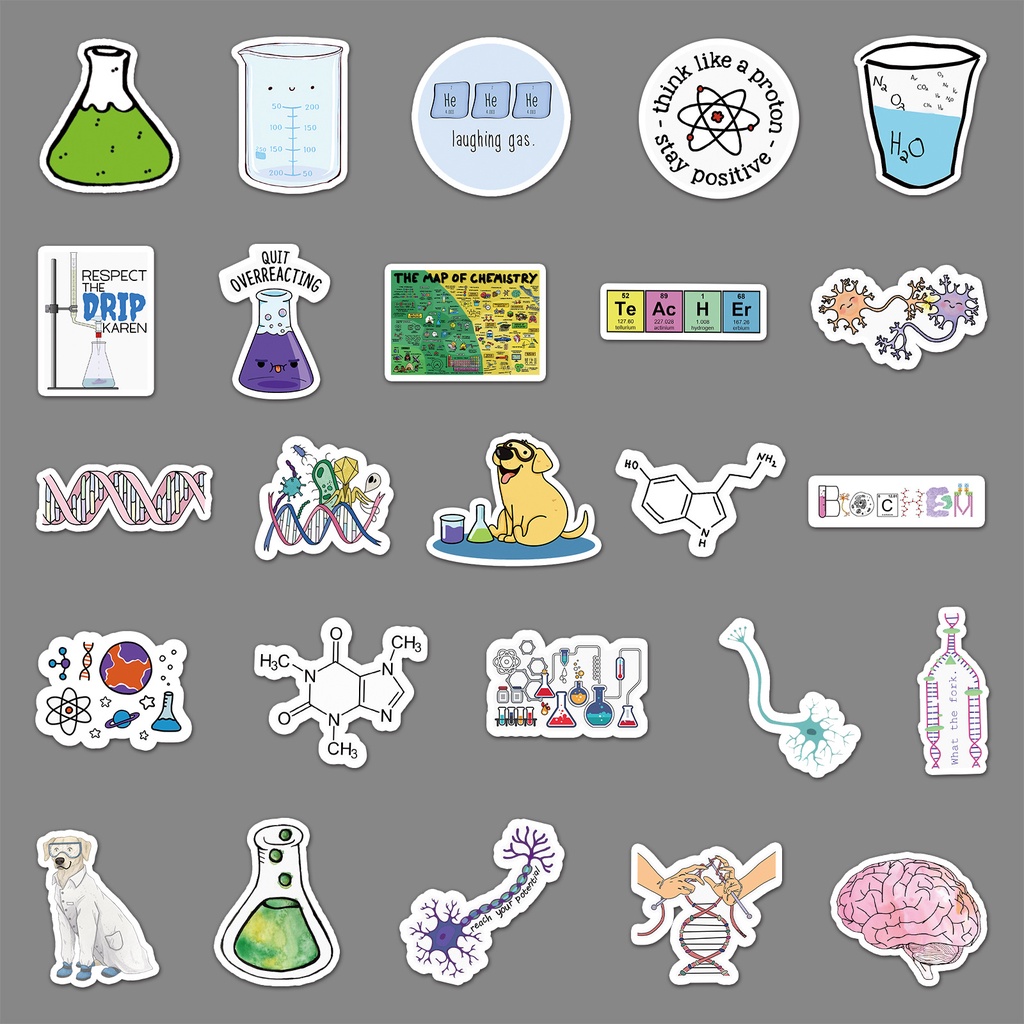 50Pcs/Set ❉ Fun Science & Chemistry Laboratory Series 06 Stickers ❉ Fashion DIY Waterproof Decals Doodle Stickers