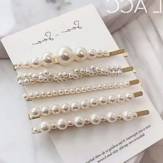 Set 5 kẹp tóc ngọc trai nhân tạo