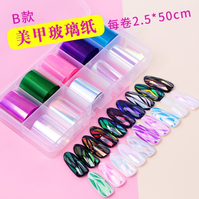 bóng kính skinnail ánh bẩy sắc cầu vồng khay 12 ô đầy đủ màu sửa dụng thiết kế móng thiết kế mẫu nail dễ dàng tiện dụng.