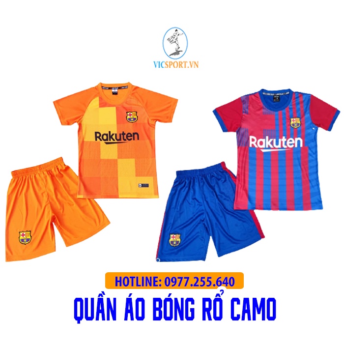 Áo Bóng Đá Trẻ Em, Quần Áo Đá Banh Cho Bé CLB Barcelona Siêu Cưng Vải Thun Lạnh Cao Cấp - Vicspost