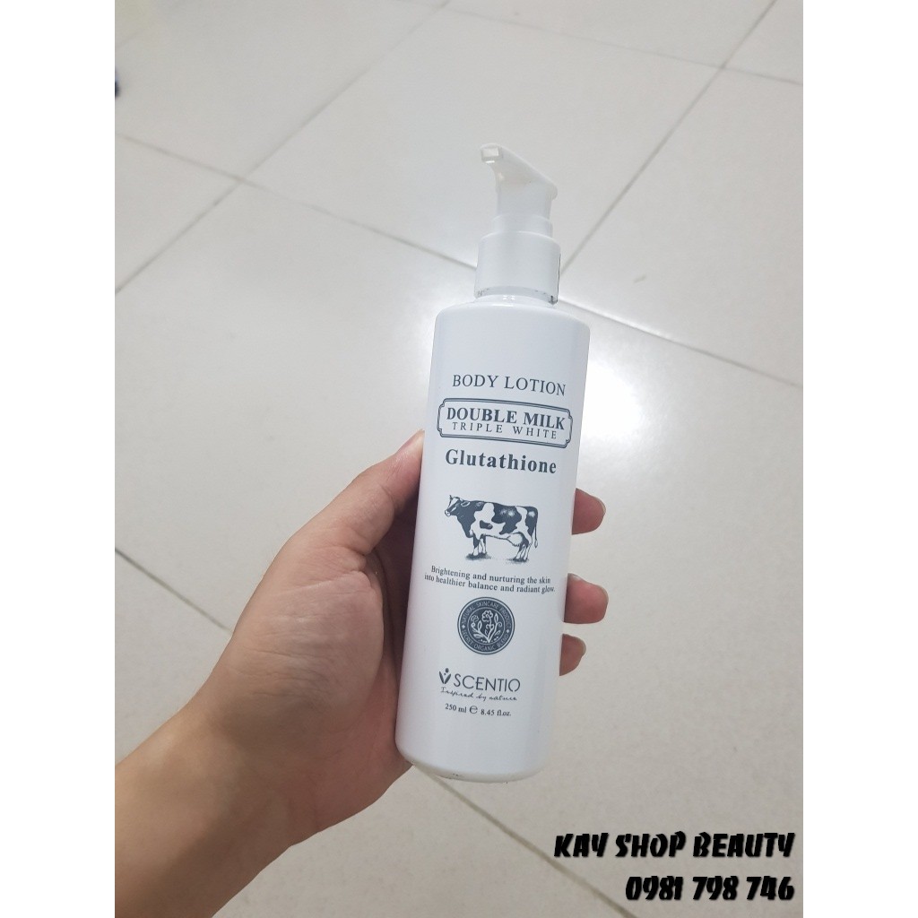 Sữa dưỡng thể trắng da Scentio Double Milk 250ml - Body Lotion SDTBBMILK250ML [HÌNH THẬT SHOP CHỤP]