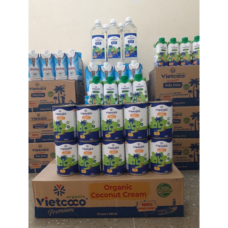 Vietcoco- Dầu dừa ép lạnh hữu cơ chai 1L