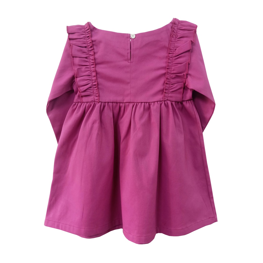 Đầm Kaki Phối Bèo Trẻ Em