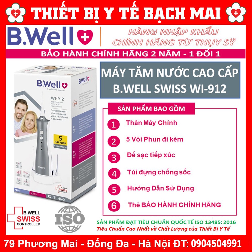 Tặng Máy Đo Huyết Áp | Máy Tăm Nước BWell WI-912 Nhập Khẩu Thuỵ Sĩ
