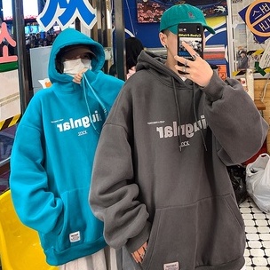 Áo hoodie tay dài dáng rộng phong cách Hong Kong thời trang mới