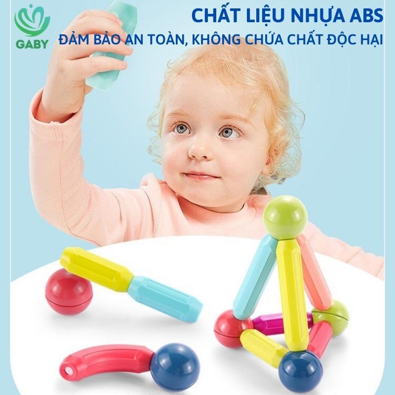 Đồ chơi nam châm xếp hình thông minh GABY Bộ xếp hình nam châm cho bé phát triển tính sáng tạo, chất liệu ABS an toàn