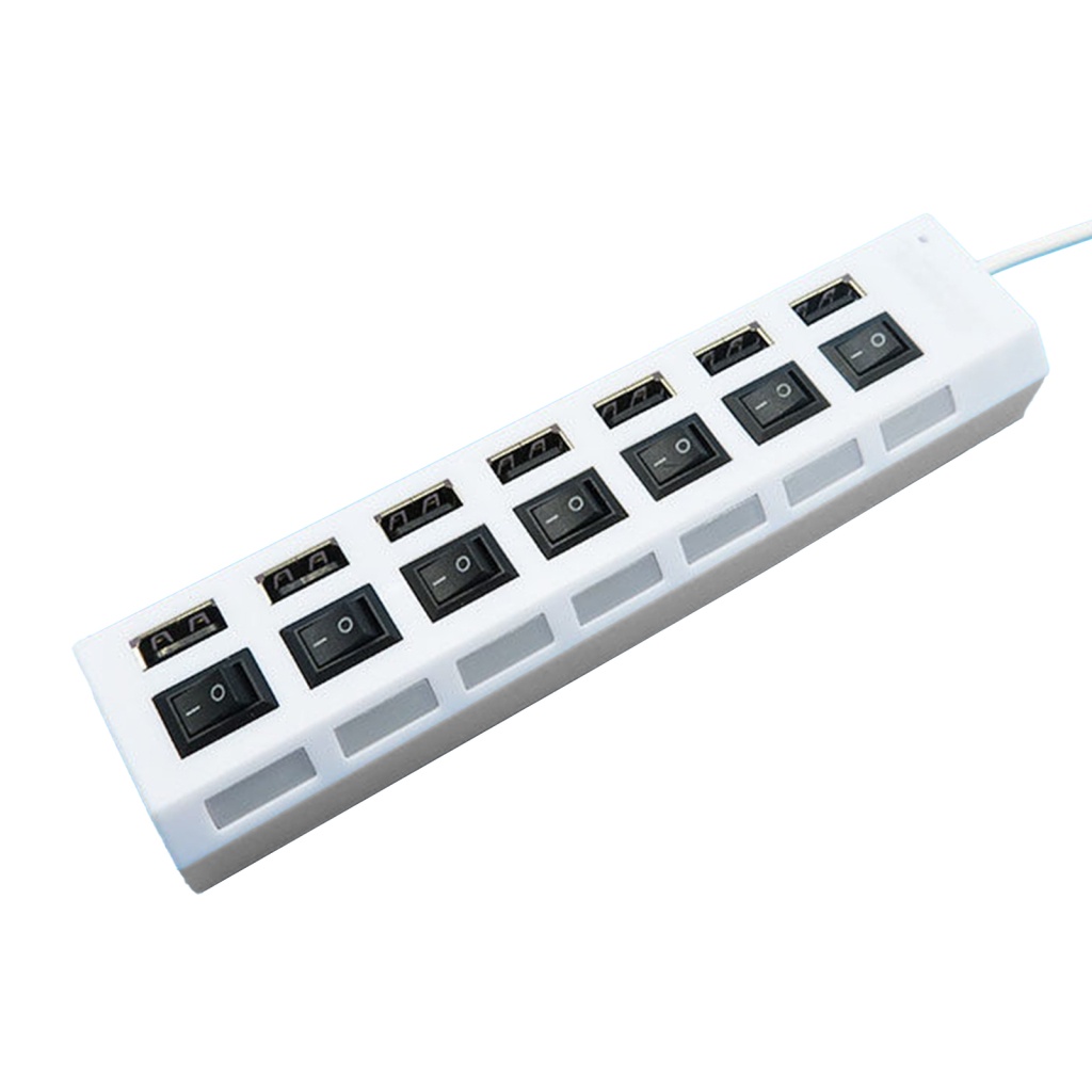 Hub Chia Nhiều Cổng USB 2.0 Tốc Độ Cao Màu Trắng Đen Dành Cho Máy Tính
