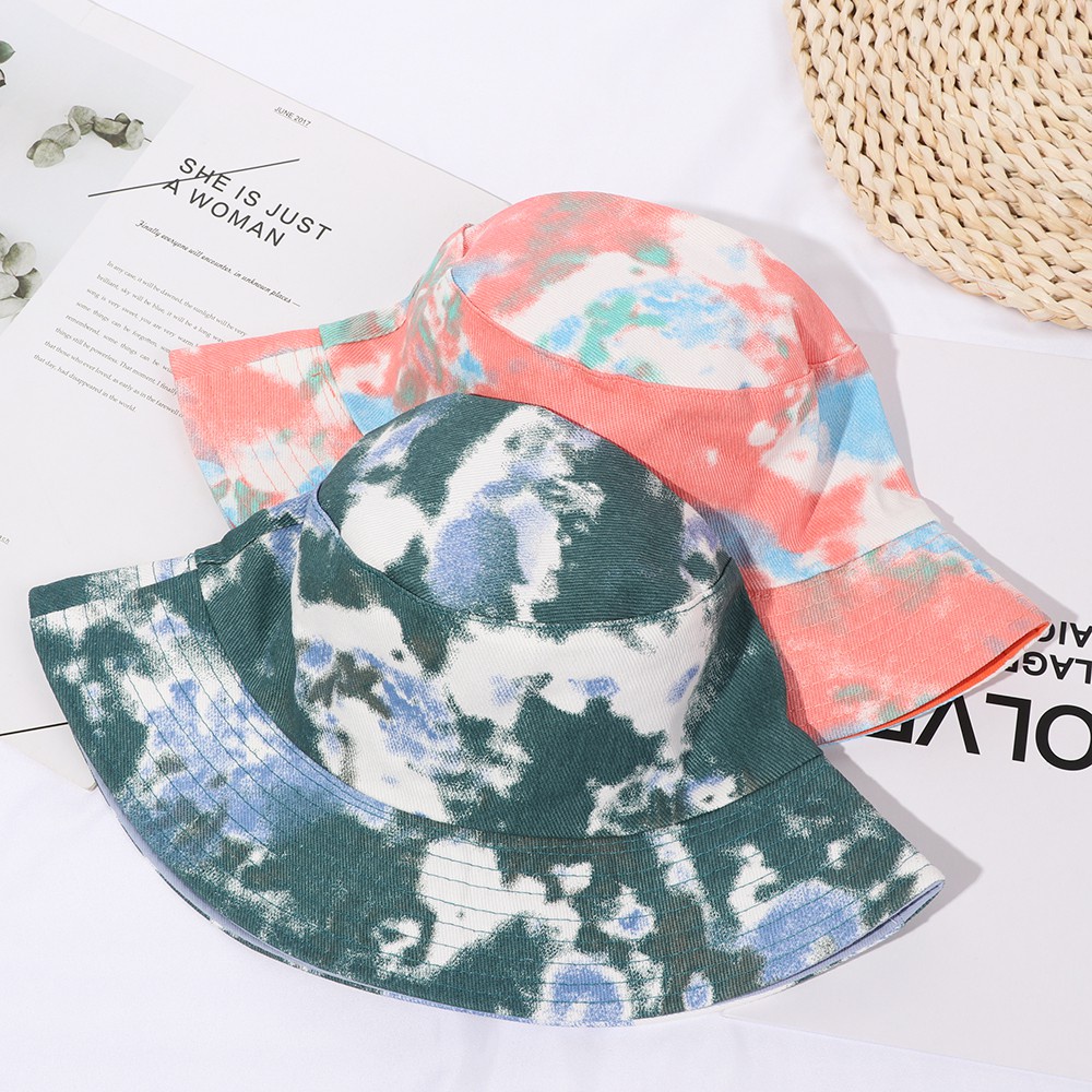 Mũ Tai Bèo Cotton Hai Mặt Gấp Gọn Màu Cầu Vồng Chống Nắng Thời Trang