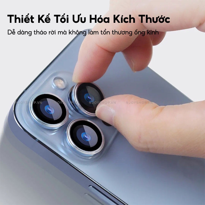 Bộ Vòng Cường Lực Bảo Vệ Camera Urr Có Khung Hỗ Trợ Dán Cực Dễ Cho 13 Pro Max 12 Pro Max Njoyshop