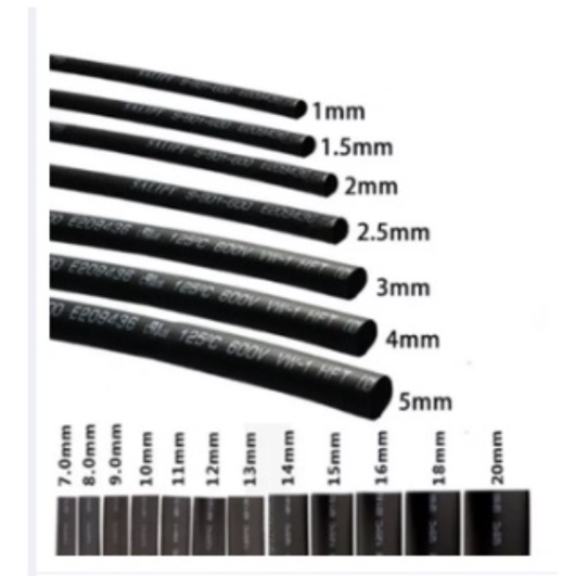 Ống gen co nhiệt phi 1mm, 2mm, 3mm, 4mm, 5mm, 6mm, 8mm, 10mm  - Loại tốt, dày