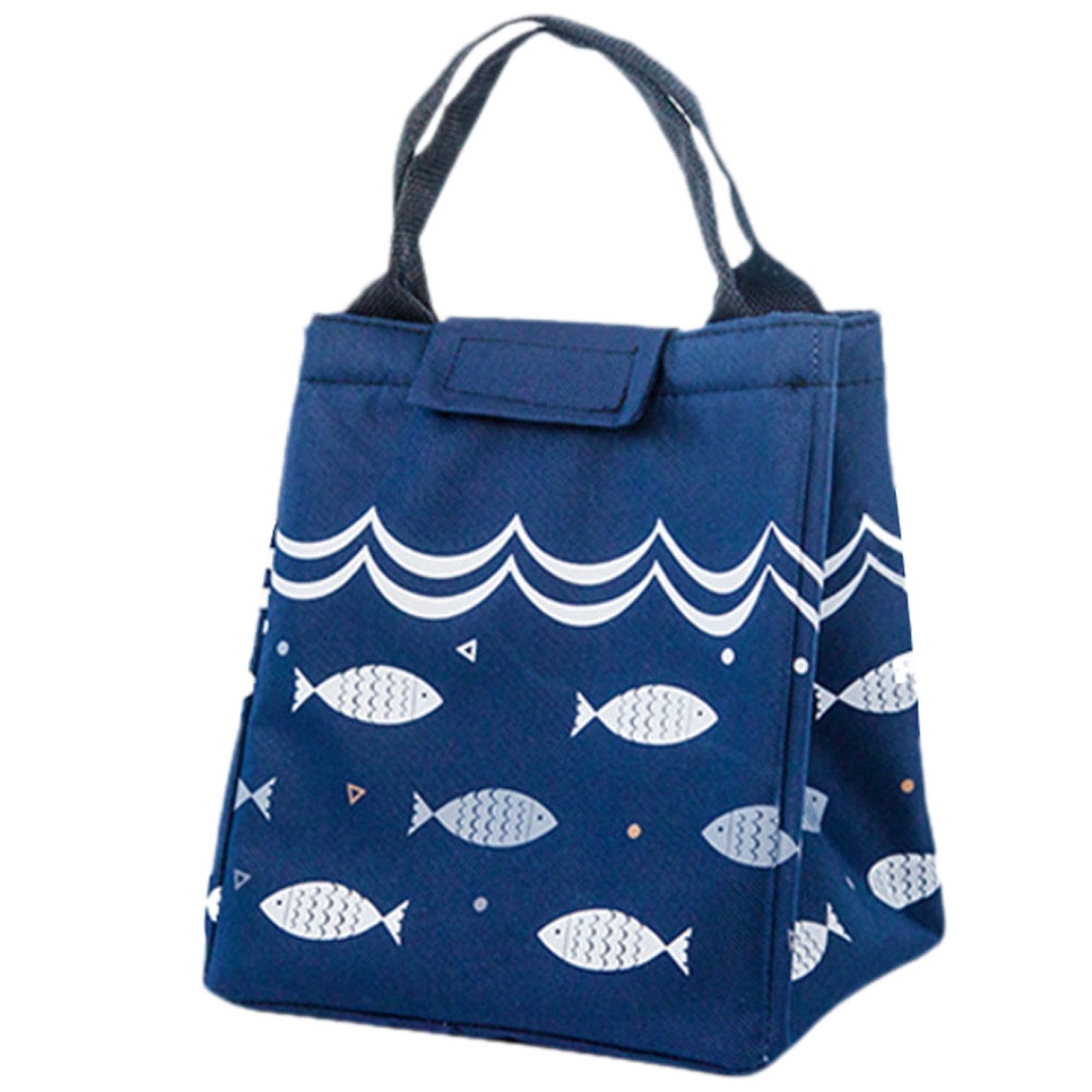Túi đựng hộp cơm trưa giữ nhiệt in họa tiết cá hoạt hình cao cấp đáng yêu tiện lợi