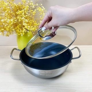 Nồi inox chống dính kho cá thịt Fivestar ( 18cm / 20cm / 22cm) inox 430, bếp từ , gas, hồng ngoại