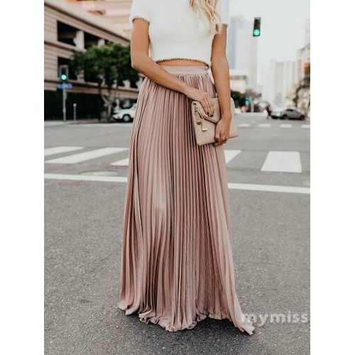 Chân váy xếp ly dài phong cách boho thời trang xinh xắn cho nữ