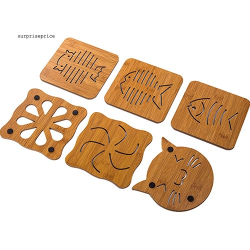 Đế Lót Ly Bằng Gỗ Hình Hoạt Hình Đáng Yêu