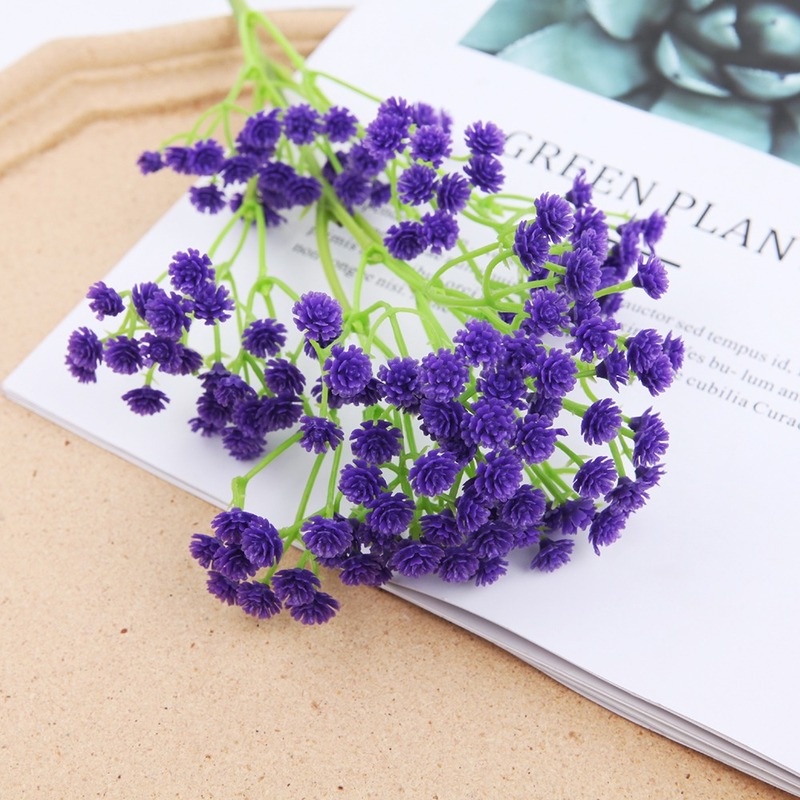 Bó Hoa Gypsophila Giả Bằng Nhựa Nhiều Màu Trang Trí Cho Tiệc Cưới DIY
