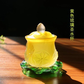 Chén thủy tinh lá đế - Vàng