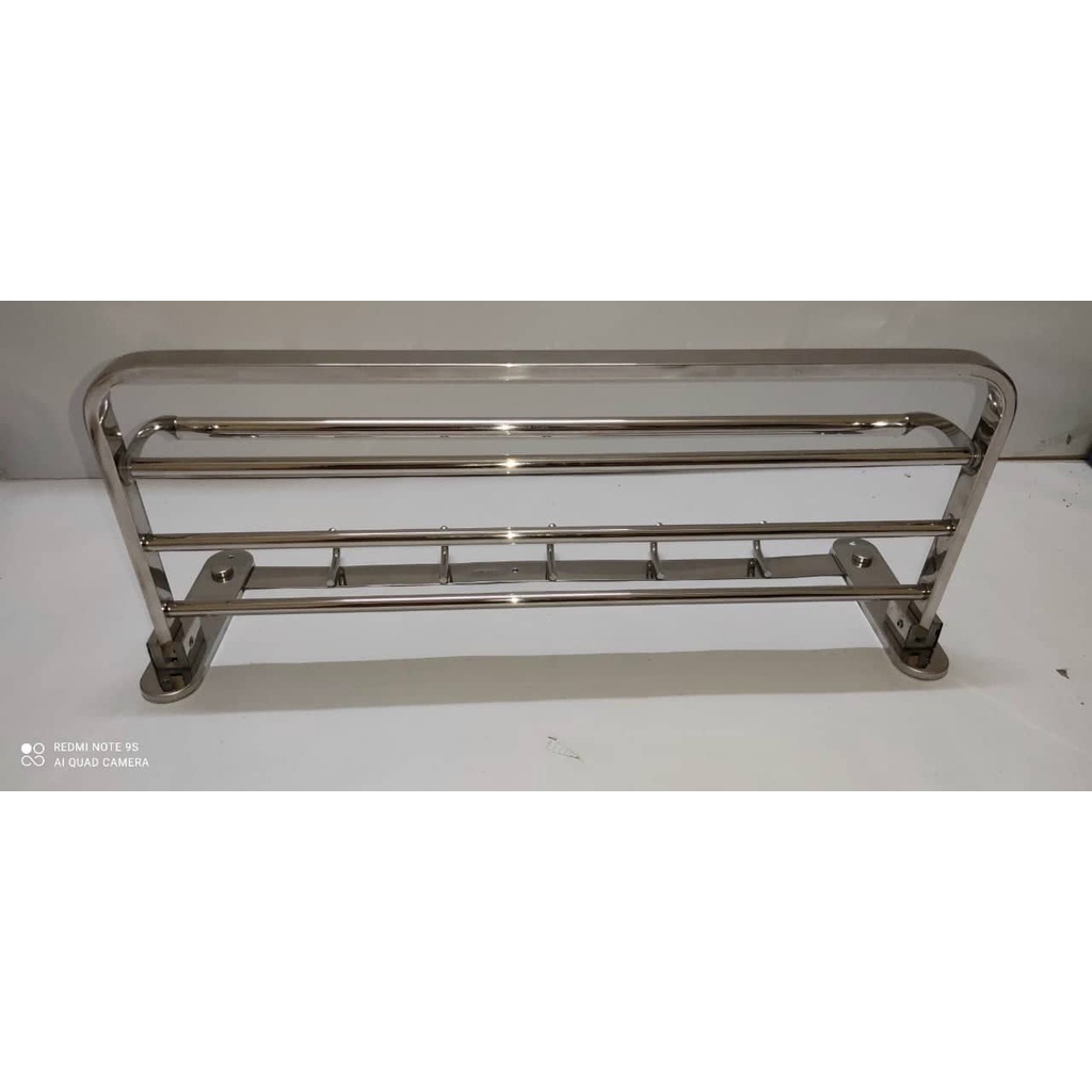 VẮT KHĂN GIÀN TRẮNG ĐẾ PHỒNG CÓ MÓC ÁO PHÒNG TẮM CAO CẤP INOX 304